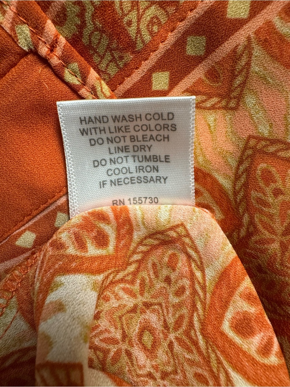 Rose & Olive Orange and Yellow Paisley V-Neck Tunic - Picture 8 of 8